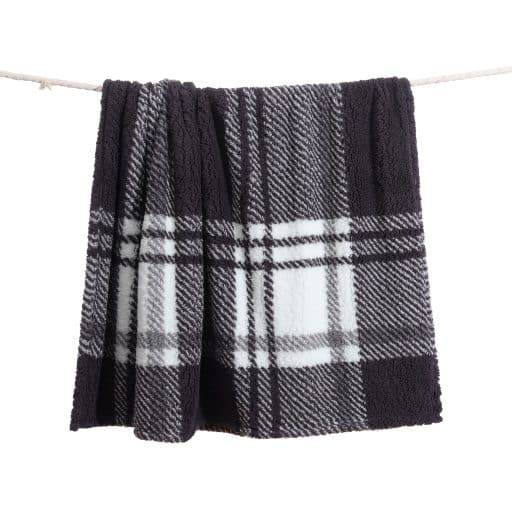 CR Sherpa Throw Check Grey