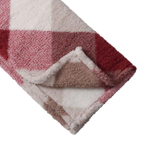 CR Sherpa Throw Check Red - Image 3