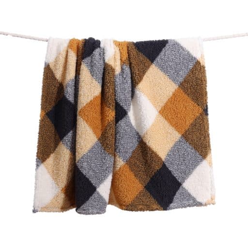 CR Sherpa Throw Check Mustard