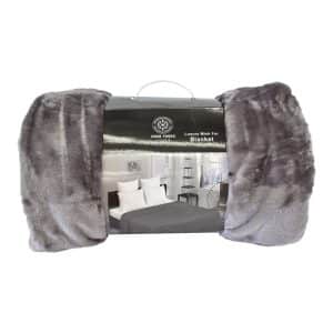 Casa Rosso Mink Blanket Charcoal DB 180x210cm