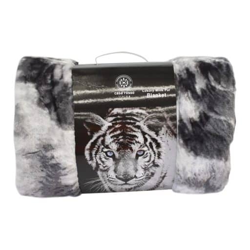 Casa Rosso Mink Blanket Tiger Blue Eyes DB 180x210cm