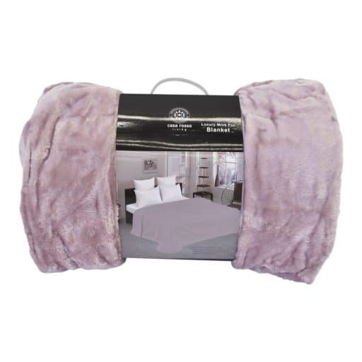 Casa Rosso Mink Blanket Mauve QB 200x240cm - Image 3