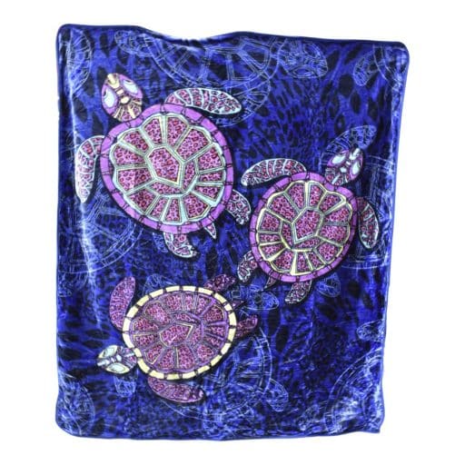Casa Rosso Mink Blanket Turtle Deep Sea QB 200x240cm - Image 3