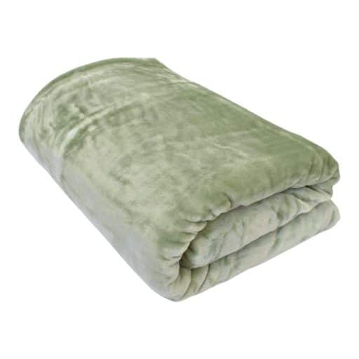 Casa Rosso Mink Blanket Sage Green KB 215x260cm - Image 2