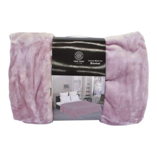 Casa Rosso Mink Blanket Mauve KB 215x260cm - Image 3