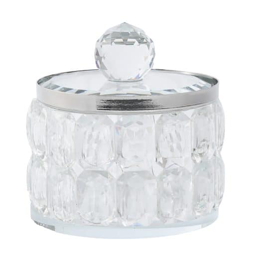 Crystal Trinket Pot Flat Round 9cm