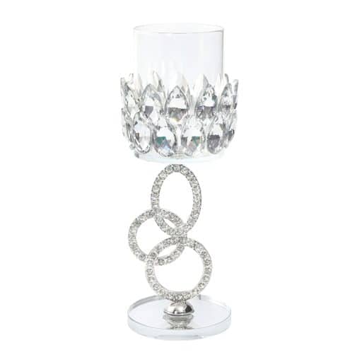 Crystal Candle Holder Diamond Stem 20cm 