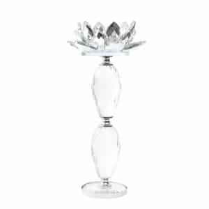 Crystal Lotus Candle Holder Ball Stem 26cm 