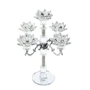 Crystal Lotus Candelabra 5 Arms 42cm 