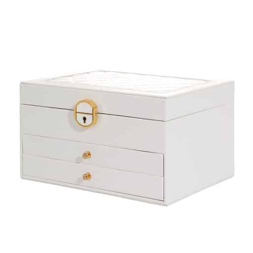 Quilt Top Jewel Box White 23x17x13.5cm