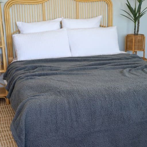 Casa Rosso Sherpa Queen Size Charcoal 200x240cm