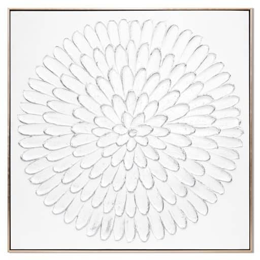 Framed Canvas White Pallet Flower 82x82cm