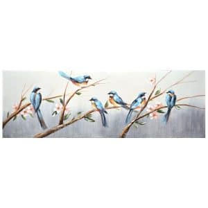Canvas Oil Blue Birds 50x150cm