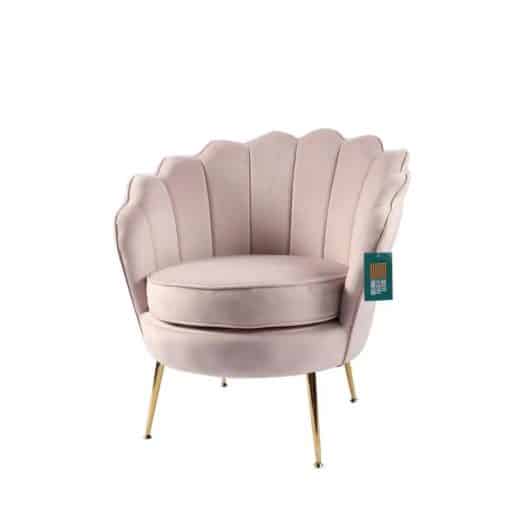 Scallop Velvet Chair Pink 
