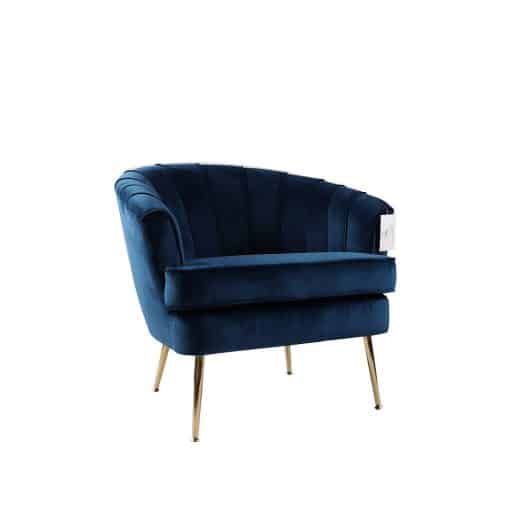 Curve Arm Chair Navy Velvet