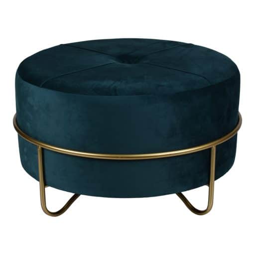 Ottoman Round Peacock Blue 63x63x41cm