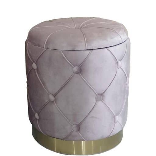 Ottoman Studded Small Pink 35x40cm