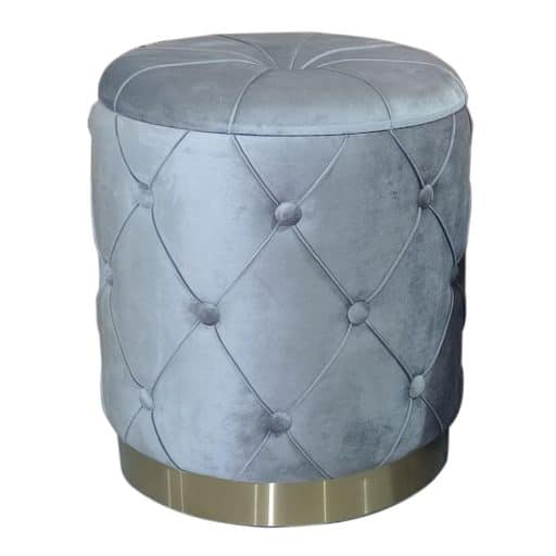 Ottoman Studded Large Grey 40x45cm