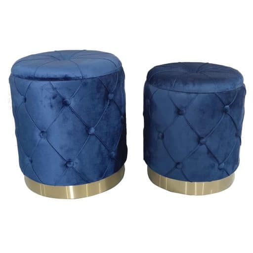 Ottoman Studded Small Navy Blue 35x40cm  (Copy) - Image 2