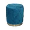 Ottoman Studded Large Peacock Blue 40x45cm