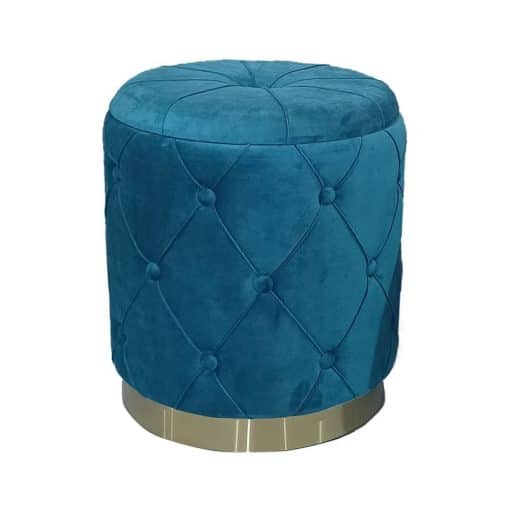 Ottoman Studded Large Peacock Blue 40x45cm