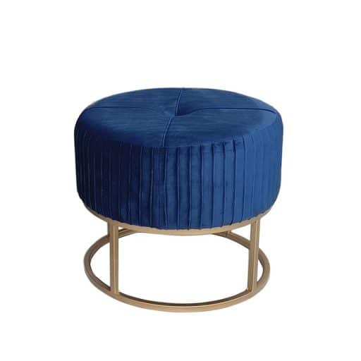 Ottoman Round Small Navy Blue 40x40x37cm