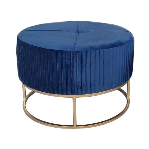 Ottoman Round Large Navy Blue 60x60x42cm