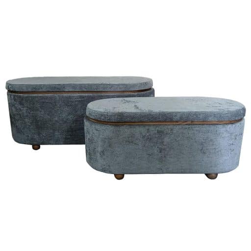 Ottoman Oval Large Seafoam 100x45x48cm