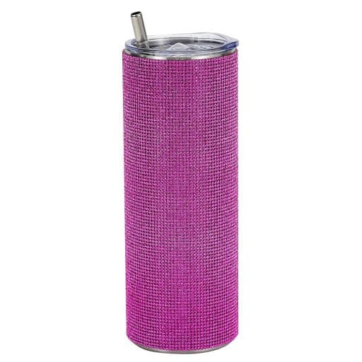 Drink Bottle Hot Pink Diamante 500ml
