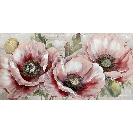 Canvas Pink Poppy 60x120cm