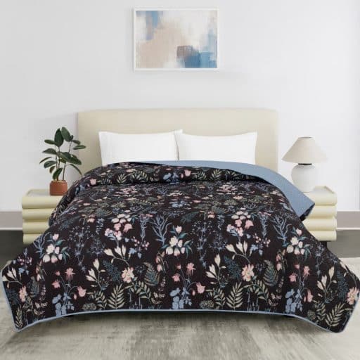 Casa Rosso Vintage Quilt Navy Flora QB 200x240cm