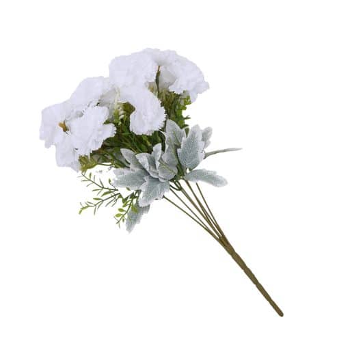 Carnation Bunch White 44cm