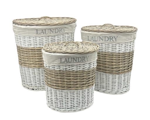 Hampton Willow Oval Laundry Basket Large