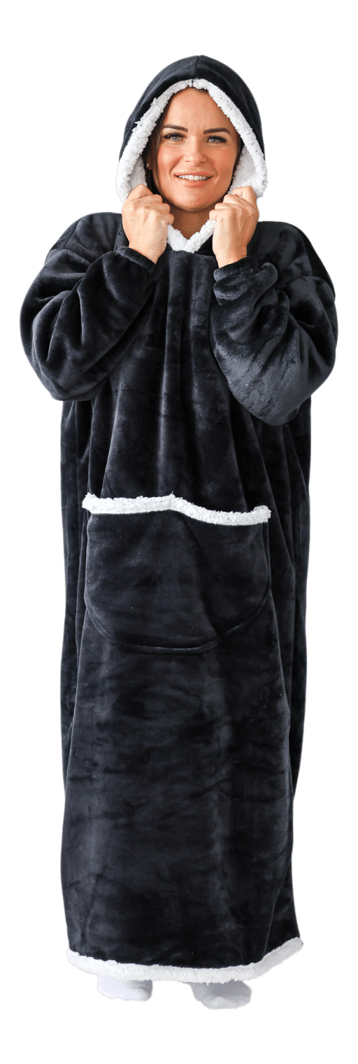 Casa Rosso Jumbo Hoodie Sherpa Black