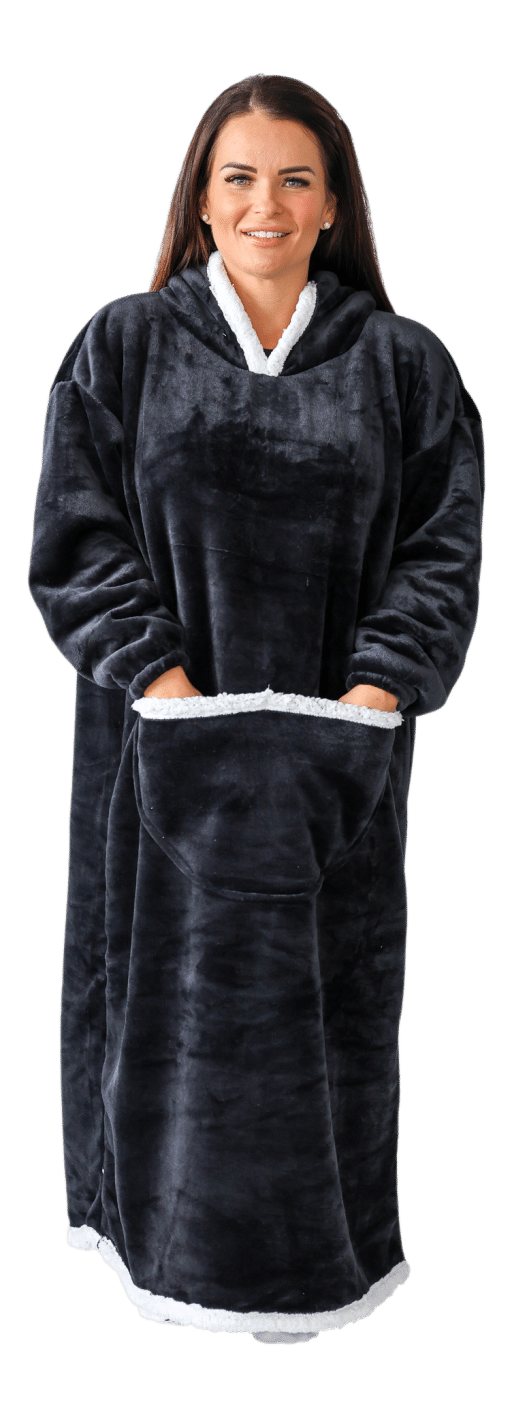 Casa Rosso Jumbo Hoodie Sherpa Black - Image 2