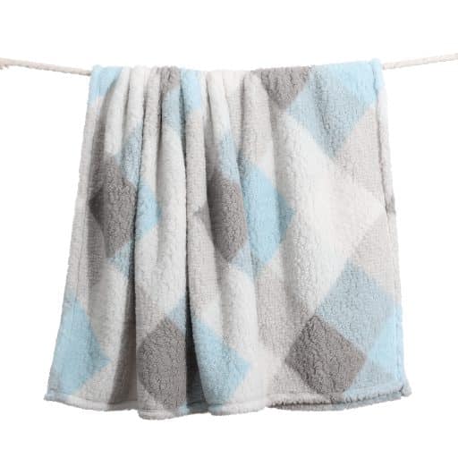 CR Sherpa Throw Check Winter Blue