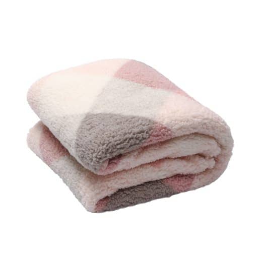 CR Sherpa Throw Check Soft Pink - Image 2