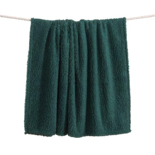Casa Rosso Sherpa Throw Forest Green 127x152cm