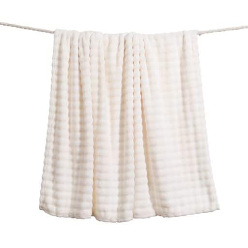 CR Bubble Flannel Throw Ivory