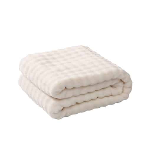 CR Bubble Flannel Throw Ivory - Image 2
