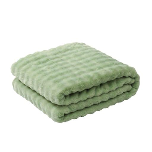 CR Bubble Flannel Throw Sage Green - Image 3