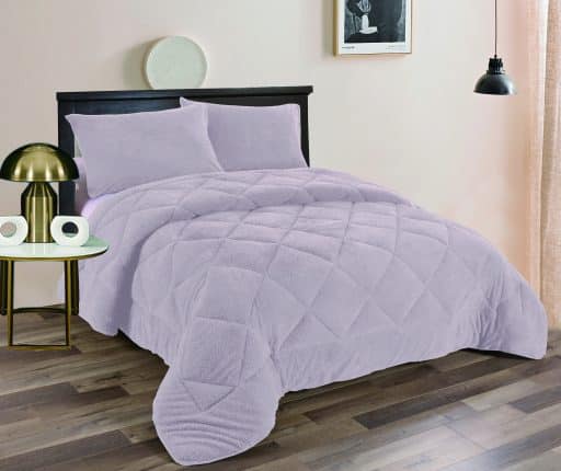 CR Teddy Fleece Comforter Mauve King 260cmx260cm