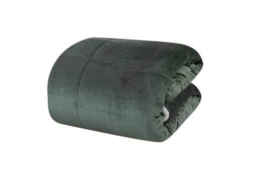 CR Flannel & Sherpa Comforter Set Green Queen 210X210CM - Image 3