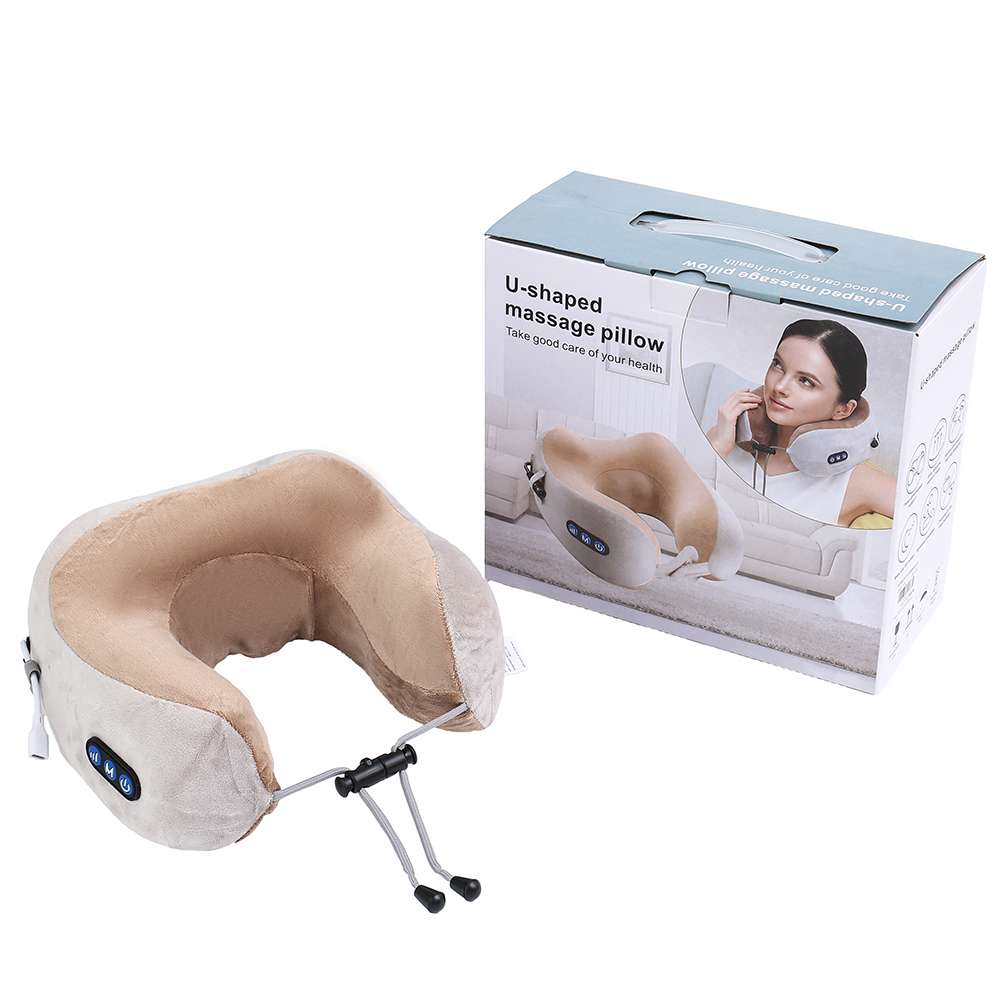 U-shaped massage pillow with control panel