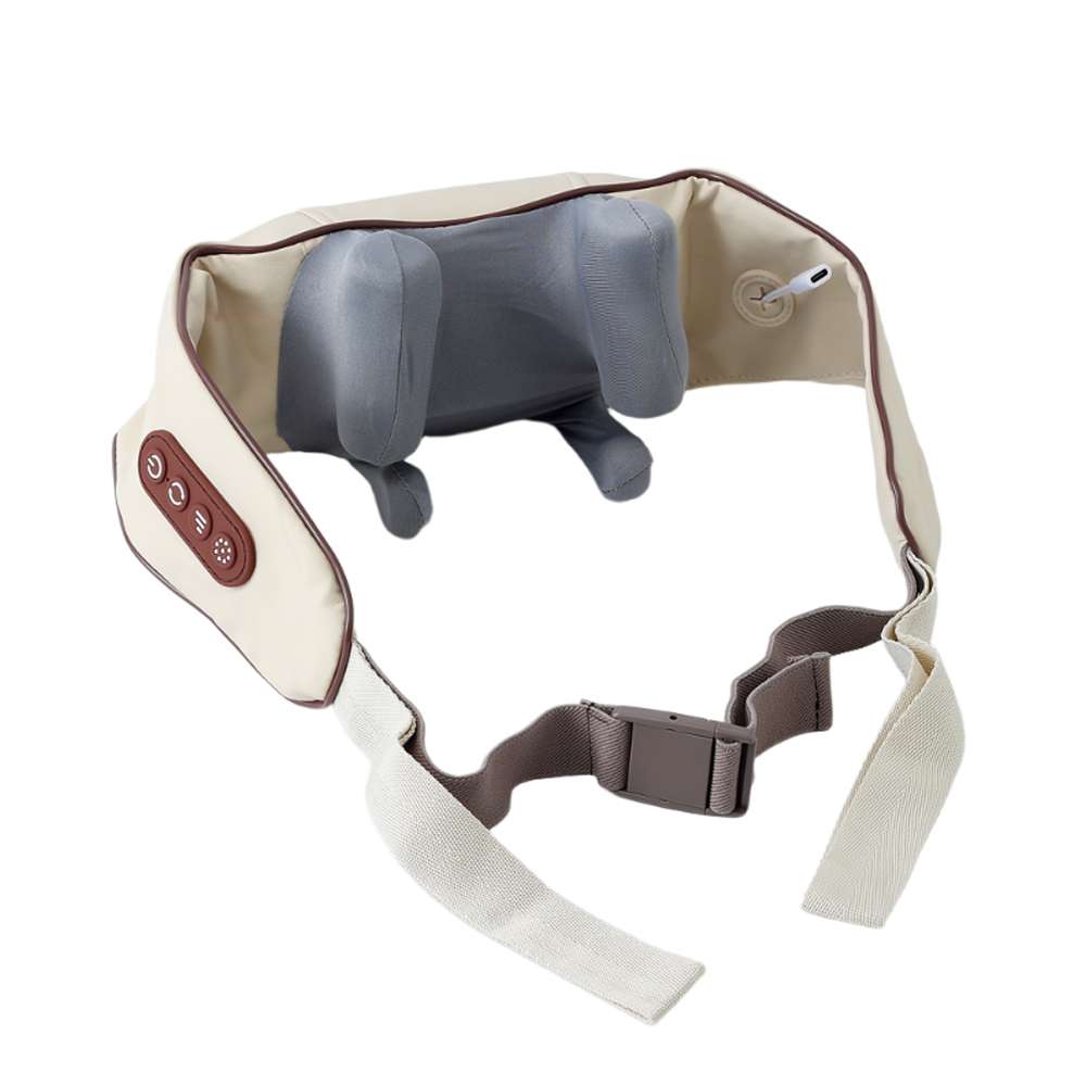 Comfortable neck massager with adjustable straps.