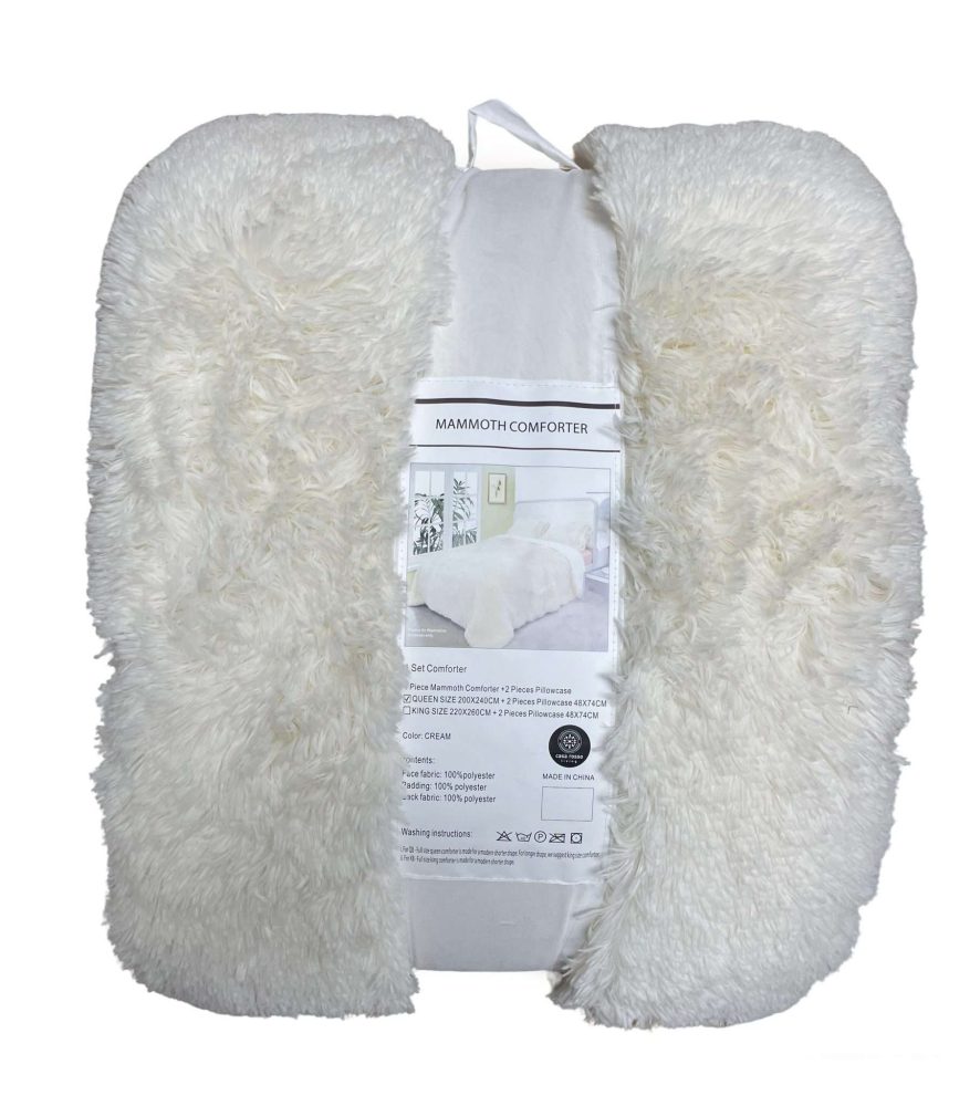 Cozy Mammoth comforter packaging with soft texture