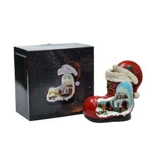 Xmas Boot+Santa Train Moving 18X12X22CM