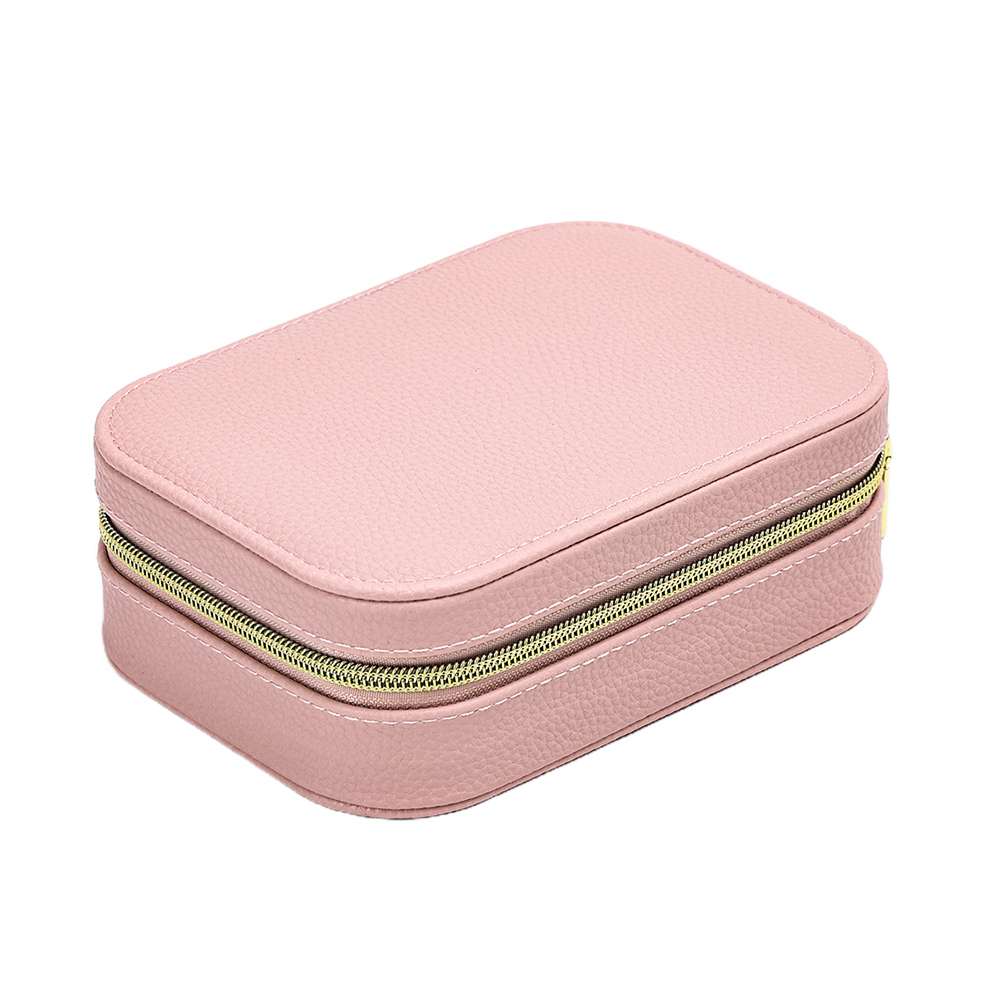 Pink zipped cosmetic storage case