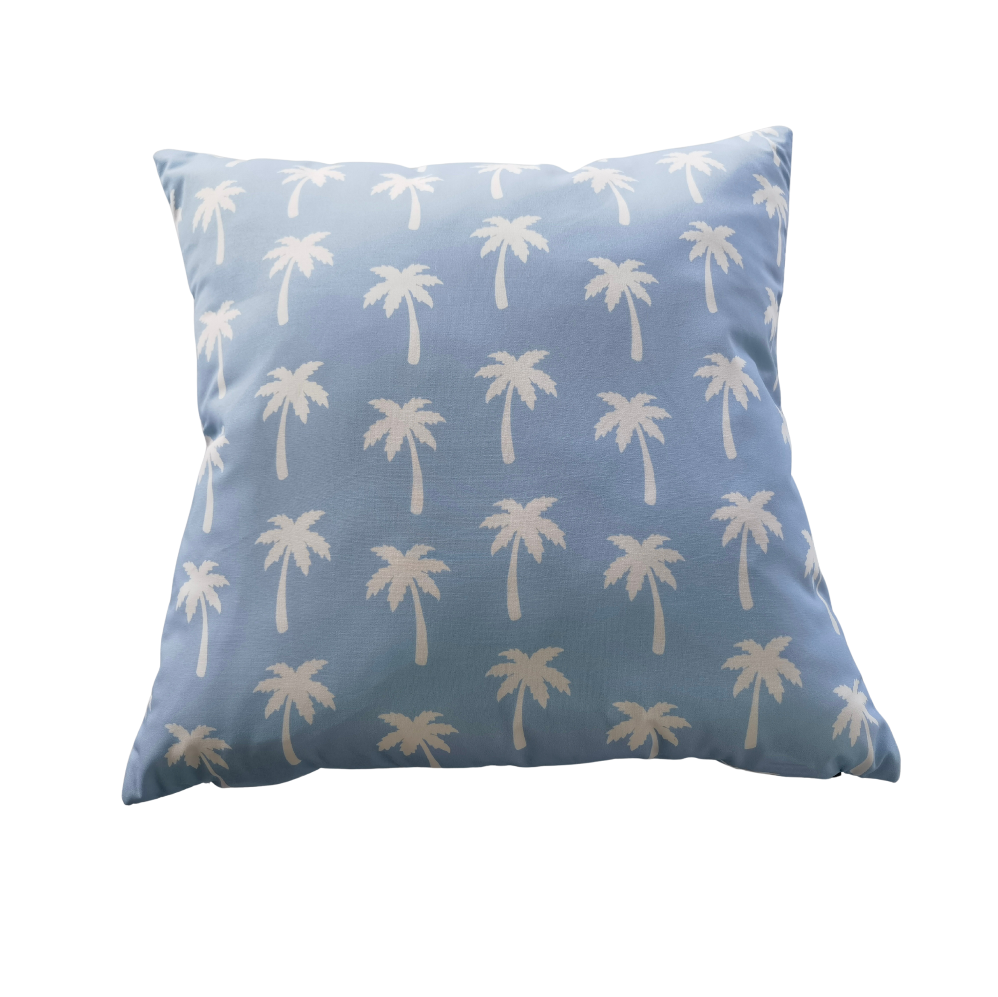 CR Cushion White Palm in Blue 45CM