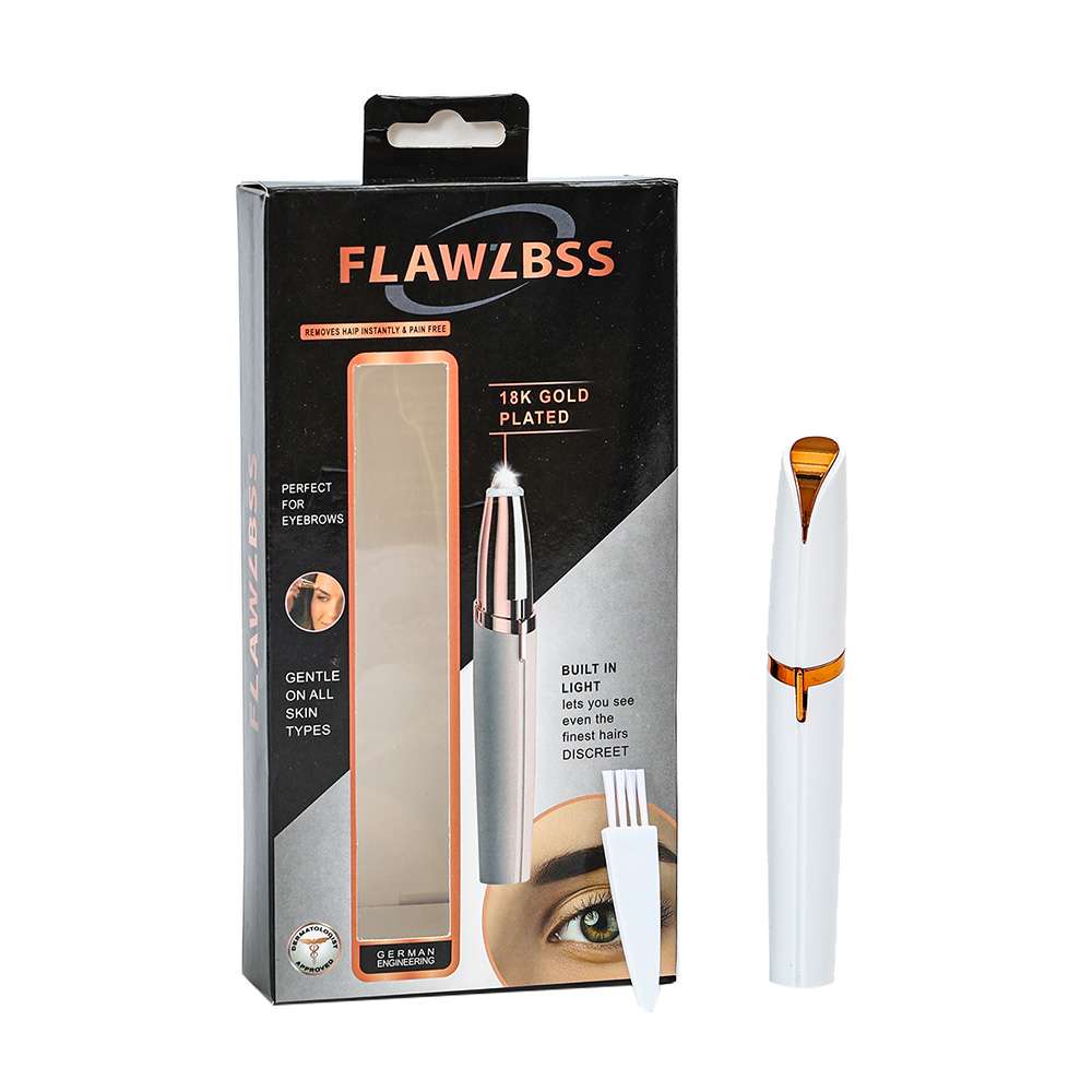 Flawlbss eyebrow hair remover with retail packaging
